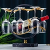 Kệ rượu vang sang trọng với 6 móc ly kim loại mạ vàng, đế vân đá - giảm giá 300.000₫ 9
