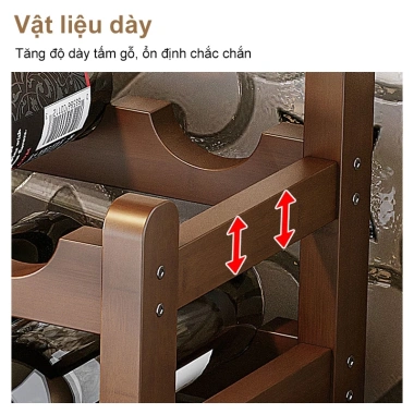 Kệ rượu vang tre sang trọng thiết kế cho phòng khách và quầy bar giảm giá 21%
