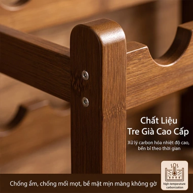 Kệ rượu vang tre sang trọng thiết kế cho phòng khách và quầy bar giảm giá 21%