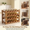 Kệ rượu vang tre sang trọng thiết kế cho phòng khách và quầy bar giảm giá 21% 9