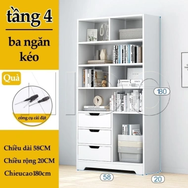 Kệ Sách Để Sàn Gỗ Chống Ẩm Cao Cấp - Thiết Kế Hiện Đại, Giá Ưu Đãi 366.630₫
