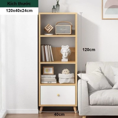 Kệ sách gỗ Bắc Âu, nhiều tầng, chân tủ cao, MDF Melamine B28 – 167.500₫