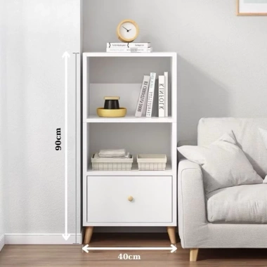 Kệ sách gỗ Bắc Âu, nhiều tầng, chân tủ cao, MDF Melamine B28 – 167.500₫
