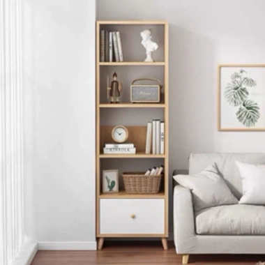 Kệ sách gỗ Bắc Âu, nhiều tầng, chân tủ cao, MDF Melamine B28 – 167.500₫