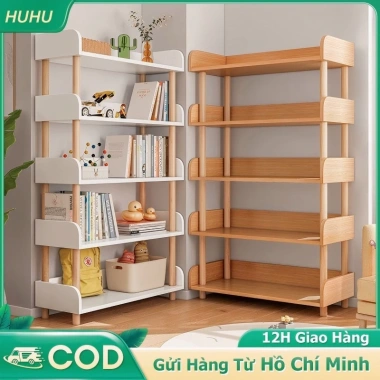 Kệ sách gỗ HUHU 4-6 tầng đa năng, cắt góc tiện lợi - Giá ưu đãi 148.000₫