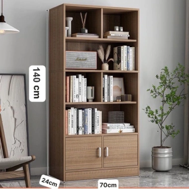 Kệ sách gỗ MDF chữ U B66 - Tủ đa tầng, giá sách đứng sang trọng, chỉ 394.400₫
