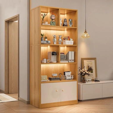 Kệ sách gỗ MDF chữ U B66 - Tủ đa tầng, giá sách đứng sang trọng, chỉ 394.400₫