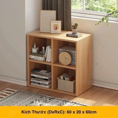 Kệ sách gỗ MDF đa năng 6 ô, chống ẩm, giá chỉ 175.000 VNĐ - Tiện lợi cho phòng