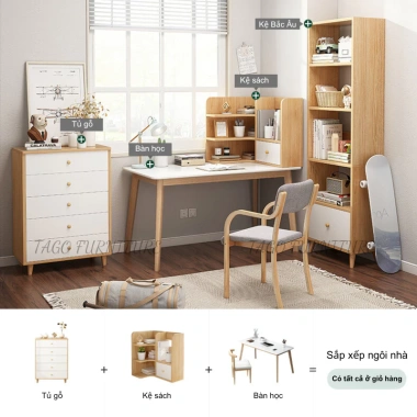 Kệ sách gỗ MDF Melamine Bắc Âu, decor tết phòng ngủ, lắp ghép – 241.000₫ 8