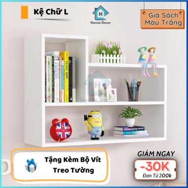 Kệ sách treo tường đa năng nhiều ngăn, giá sách gỗ trang trí phòng ngủ - phòng khách - chỉ 189.000₫