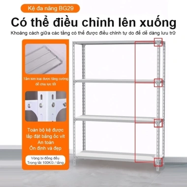 Kệ sắt đa năng ALOVE - Lưu trữ nhà bếp & phòng khách, chịu tải lớn, chống gỉ, giá 219.000₫