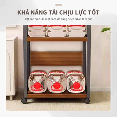Kệ Sắt Gỗ Đa Năng 2-3 Tầng Lưu Trữ Văn Phòng, Đặt Máy In, Loa, Sách - Bánh Xe, Giá 269.000₫