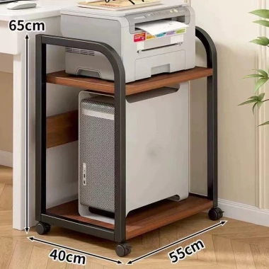 Kệ Sắt Gỗ Đa Năng 2-3 Tầng Lưu Trữ Văn Phòng, Đặt Máy In, Loa, Sách - Bánh Xe, Giá 269.000₫