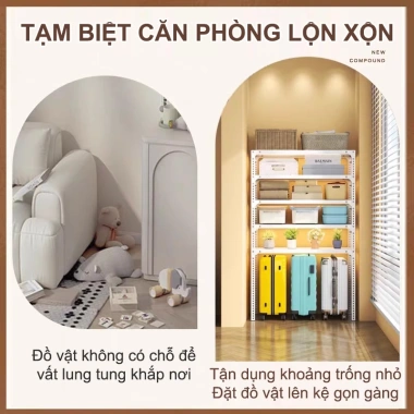 Kệ sắt V Lỗ 3-5 tầng, tải trọng 500kg - Lắp ráp cao cấp, giá ưu đãi 299k 7
