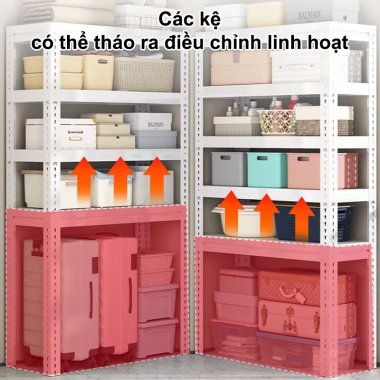 Kệ sắt V Lỗ 3-5 tầng, tải trọng 500kg - Lắp ráp cao cấp, giá ưu đãi 299k 9