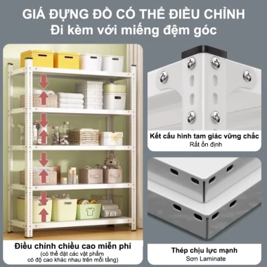 Kệ sắt v lỗ, điều chỉnh độ cao, chịu 500kg, đa năng, phù hợp mọi không gian 4 Kệ sắt v lỗ, điều chỉnh độ cao, chịu 500kg, đa năng, phù hợp mọi không gian 4