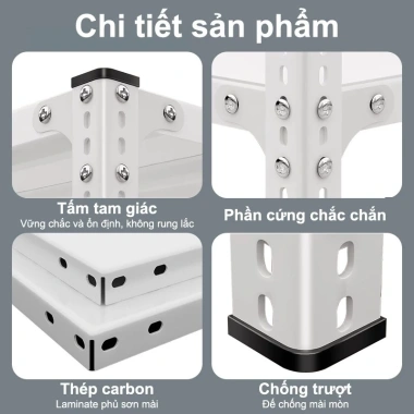 Kệ sắt v lỗ, điều chỉnh độ cao, chịu 500kg, đa năng, phù hợp mọi không gian 5 Kệ sắt v lỗ, điều chỉnh độ cao, chịu 500kg, đa năng, phù hợp mọi không gian 5