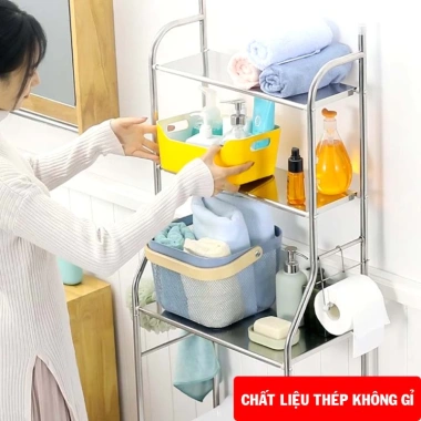 Kệ Toilet INOX 3 Tầng Nhập Khẩu Đa Năng Giá 210.000 VND Giảm Sốc Chống Gỉ Bền Bỉ
