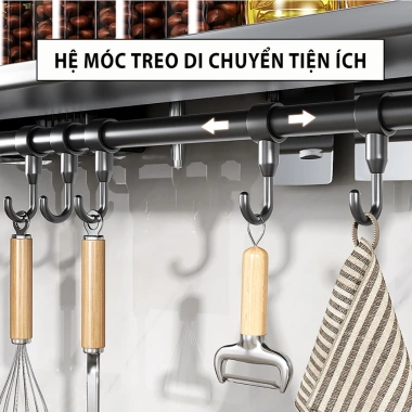 Kệ treo dao thớt inox MKS022 - kệ gia vị dán tường, cắm thìa muỗng - Giá 86.450₫