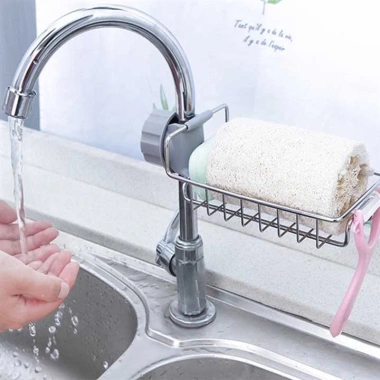 Kệ treo inox 304 đa năng – Đỡ vòi, đựng giẻ rửa bát, gọn gàng, tiện dụng, chỉ 24.900₫