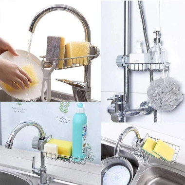 Kệ treo inox 304 đa năng – Đỡ vòi, đựng giẻ rửa bát, gọn gàng, tiện dụng, chỉ 24.900₫