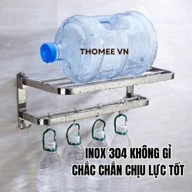 Kệ treo khăn nhà tắm inox 304 không gỉ - Đa năng tiện lợi tặng ốc vít - 129.000₫