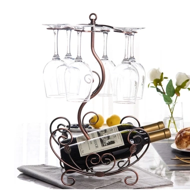 Kệ treo ly rượu kim loại mạ vàng đồng - Giá để 2 chai, giảm còn 300.000₫ 10 Kệ treo ly rượu kim loại mạ vàng đồng - Giá để 2 chai, giảm còn 300.000₫ 10