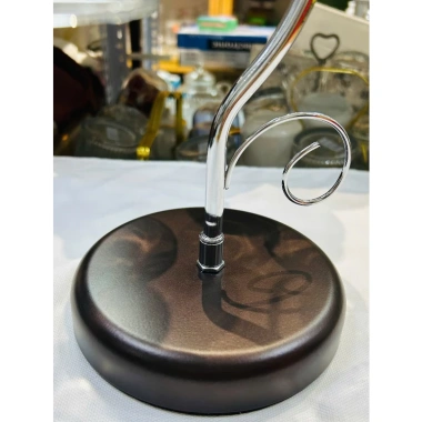 Kệ treo ly rượu vang inox BJ-18 bạc - Đế gỗ tân cổ điển, da để bàn, chỉ 250.000₫ 6