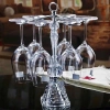 Kệ treo ly rượu vang inox chân thủy tinh tân cổ điển – Đẹp cao cấp cho bàn Tết