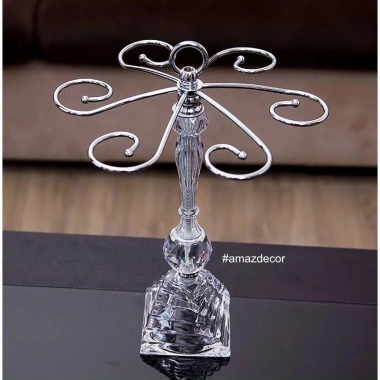Kệ treo ly rượu vang inox chân thủy tinh tân cổ điển – Đẹp cao cấp cho bàn Tết