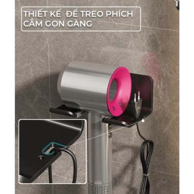 Kệ treo máy sấy tóc phòng tắm dán tường chịu lực, chống nước, tiện lợi - chỉ 27.300 ₫