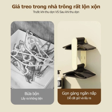 Kệ treo móc quần áo siêu chắc thu gọn tiện dụng dán tường Giá ưu đãi 42.414₫ 4 Kệ treo móc quần áo siêu chắc thu gọn tiện dụng dán tường Giá ưu đãi 42.414₫ 4