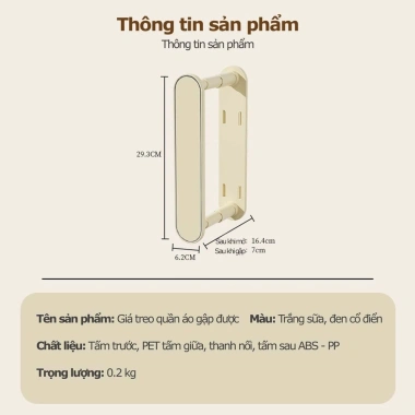 Kệ treo móc quần áo siêu chắc thu gọn tiện dụng dán tường Giá ưu đãi 42.414₫ 8 Kệ treo móc quần áo siêu chắc thu gọn tiện dụng dán tường Giá ưu đãi 42.414₫ 8