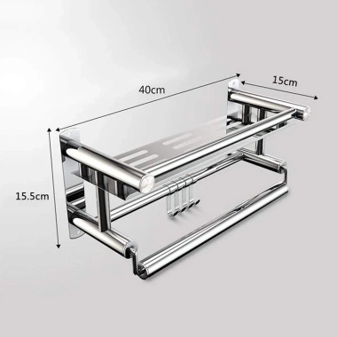 Kệ treo nhà tắm inox SUS304 chịu lực, dính tường, kèm bộ vít nở – Giá chỉ 172.000₫