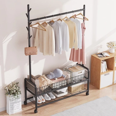 Kệ Treo Quần Áo cho Gia Đình, Sinh Viên - Decor Phòng Ngủ, Ngăn Đồ, Giá 169k