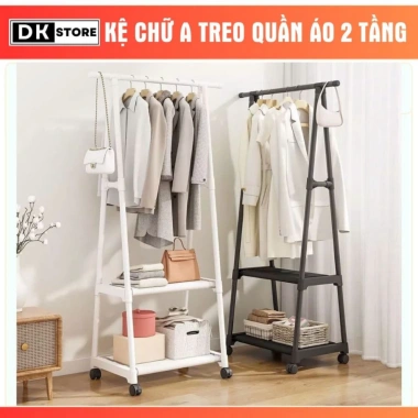 Kệ Treo Quần Áo Chữ A 2 Tầng Bánh Xe, Khung Thép Carbon Siêu Bền - HGHOME 159.000₫ 2