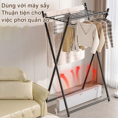 Kệ Treo Quần Áo Gấp Gọn Thép Cac Bon - Sào Phơi Đồ Thông Minh, Giá Phơi, 269.000đ 2