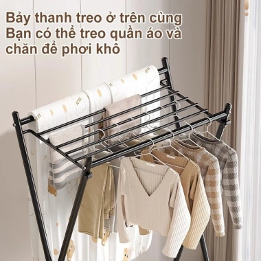 Kệ Treo Quần Áo Gấp Gọn Thép Cac Bon - Sào Phơi Đồ Thông Minh, Giá Phơi, 269.000đ 3