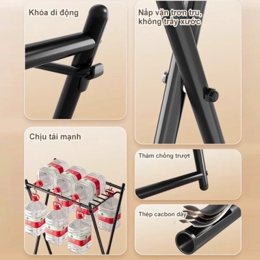 Kệ Treo Quần Áo Gấp Gọn Thép Cac Bon - Sào Phơi Đồ Thông Minh, Giá Phơi, 269.000đ 5