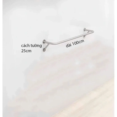 Kệ treo quần áo inox thanh u chống chéo - Bán tường chắc chắn, giá chỉ 169.000đ