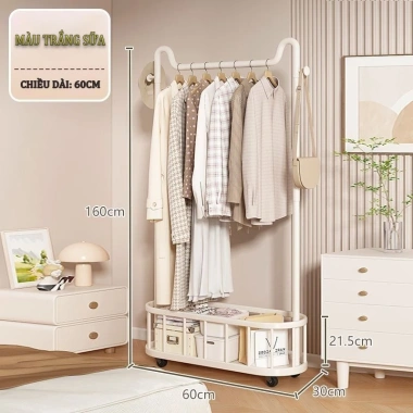 Kệ Treo Quần Áo Kim Loại Chắc Chắn + Giỏ Đựng Đồ, Bánh Xe Di Động - Tiện Lợi 265k 10 Kệ Treo Quần Áo Kim Loại Chắc Chắn + Giỏ Đựng Đồ, Bánh Xe Di Động - Tiện Lợi 265k 10