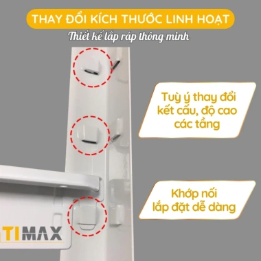 Kệ treo quần áo TIMAX thép Posco + gỗ Dongwa móc túi xách giày dép - Giá 1.558.000₫