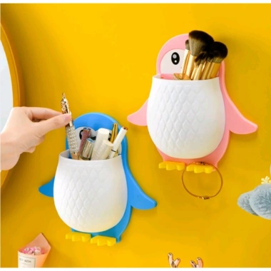 Kệ Treo Tường Đa Năng Hình Chim Cánh Cụt Đựng Mỹ Phẩm, Bàn Chải, Đồ Cá Nhân Giá 18.000₫