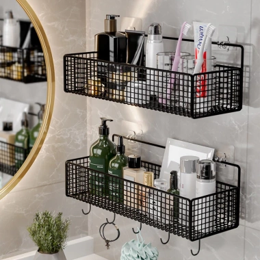 Kệ treo tường nhà tắm cao cấp, giỏ đựng đa năng, sơn tĩnh điện không rỉ, chỉ 15.000₫ 3