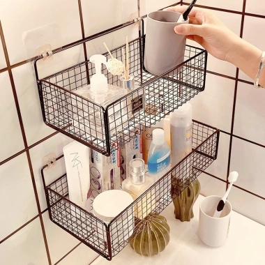 Kệ treo tường nhà tắm cao cấp, giỏ đựng đa năng, sơn tĩnh điện không rỉ, chỉ 15.000₫ 7
