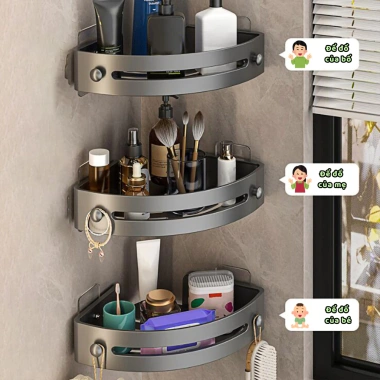 Kệ treo tường phòng tắm góc không cần khoan, không rỉ sét - Giá chỉ 52.000₫ 5 Kệ treo tường phòng tắm góc không cần khoan, không rỉ sét - Giá chỉ 52.000₫ 5