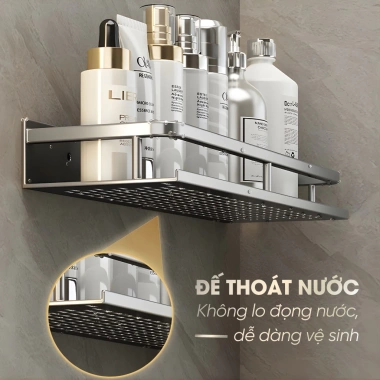 Kệ treo tường phòng tắm không cần khoan, chịu tải cao, chất liệu dày dặn, độ bền cao 4 Kệ treo tường phòng tắm không cần khoan, chịu tải cao, chất liệu dày dặn, độ bền cao 4