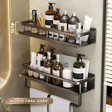Kệ treo tường phòng tắm không cần khoan, chịu tải cao, chất liệu dày dặn, độ bền cao