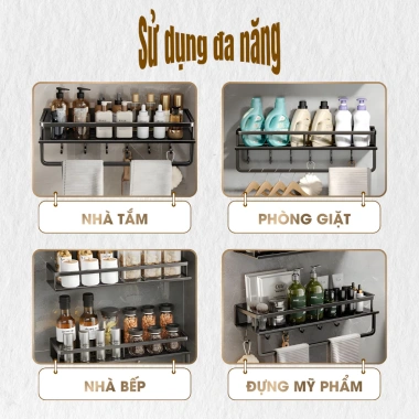 Kệ treo tường phòng tắm không cần khoan, chịu tải cao, chất liệu dày dặn, độ bền cao