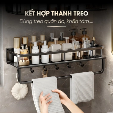 Kệ treo tường phòng tắm không cần khoan, chịu tải cao, chất liệu dày dặn, độ bền cao